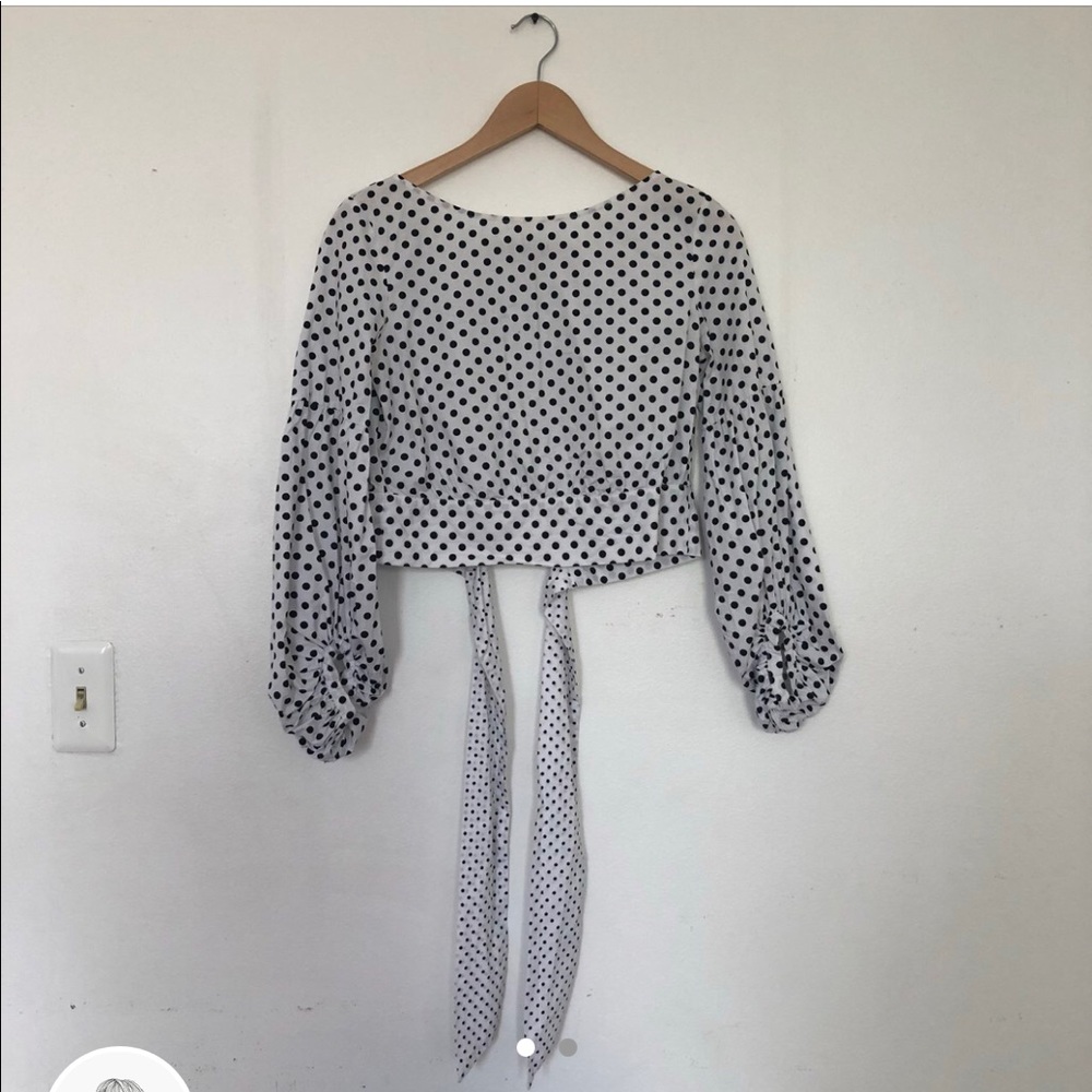 Cropped Zara polka dot blouse